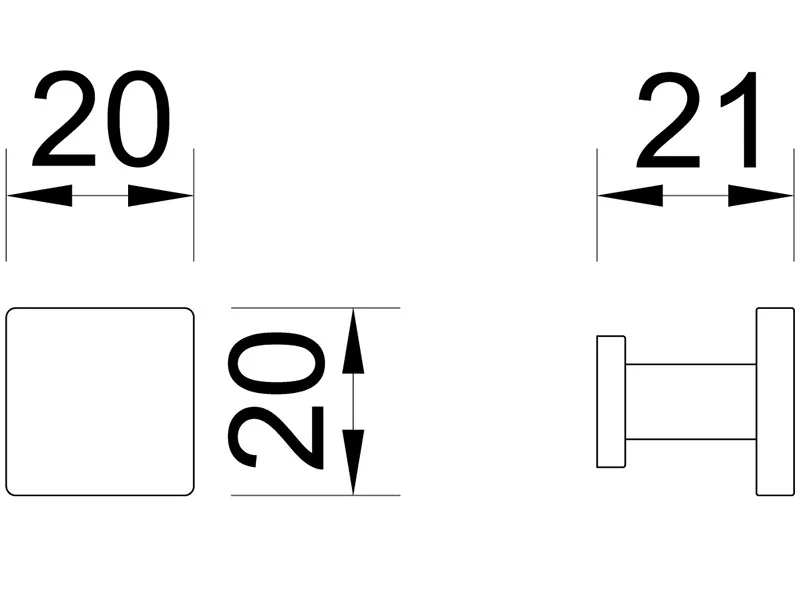 Desen tehnic cu dimensiuni — Mâner 2506
