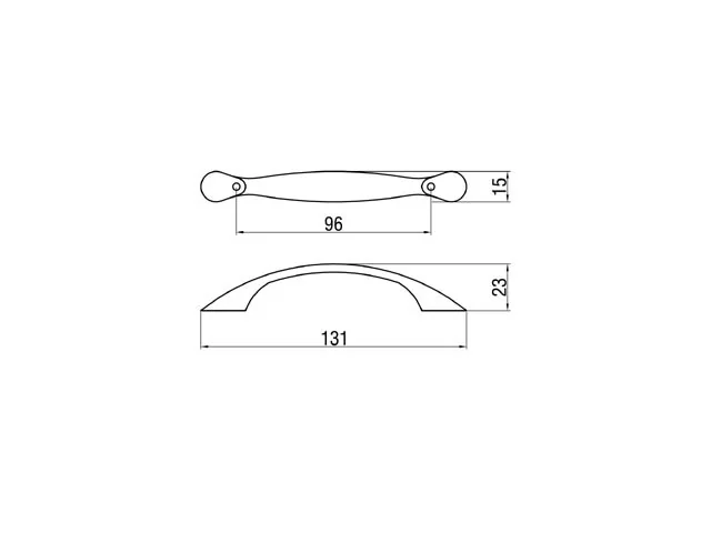 Desen tehnic cu dimensiuni — Mâner 533