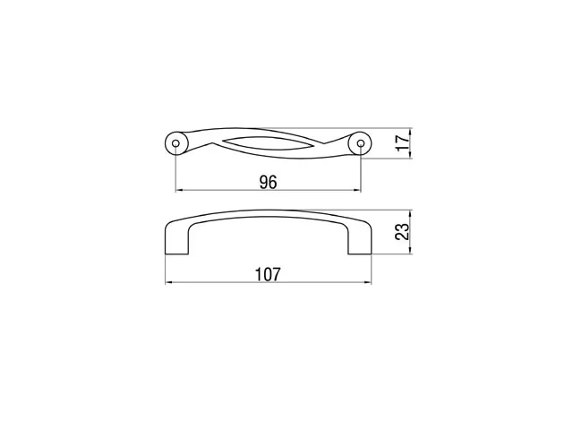 Desen tehnic cu dimensiuni — Mâner 534