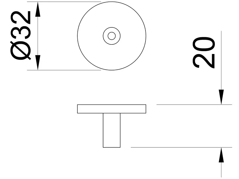 Desen tehnic cu dimensiuni — Mâner 6200/32