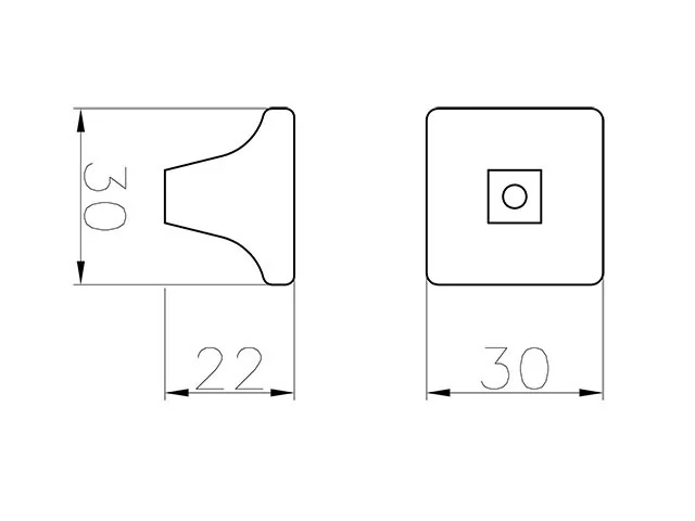 Desen tehnic cu dimensiuni — Mâner 694