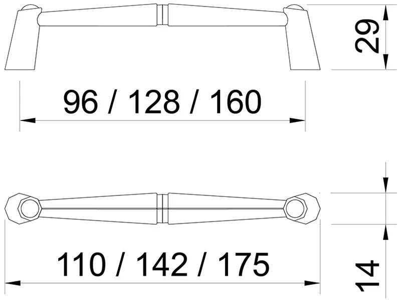 Desen tehnic cu dimensiuni — Mâner 762
