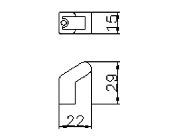 Desen tehnic cu dimensiuni — Mâner 8076–15