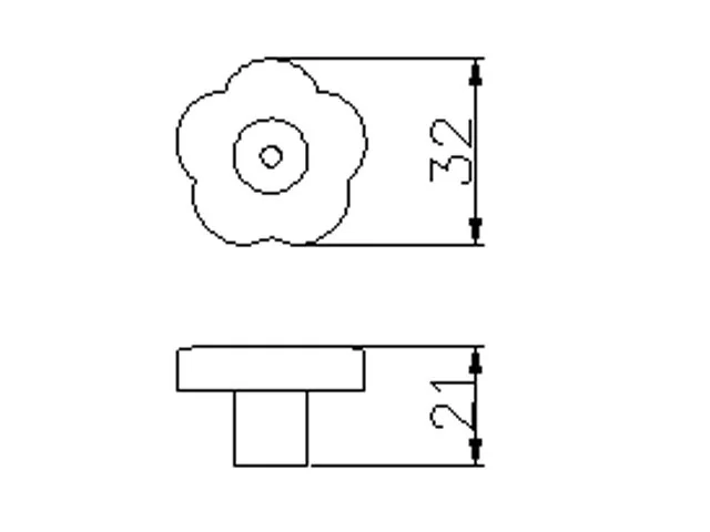 Desen tehnic cu dimensiuni — Mâner 8117–34