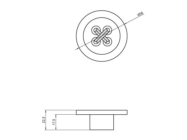 Desen tehnic cu dimensiuni — Mâner pentru copii 8257