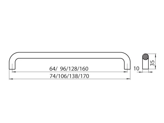 Desen tehnic cu dimensiuni — Mâner 901
