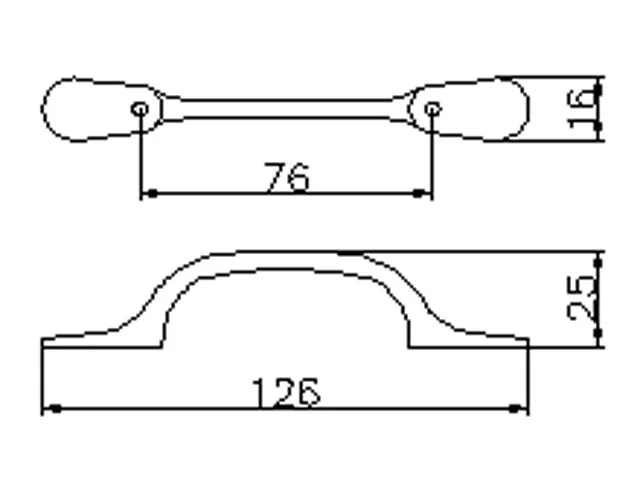 Desen tehnic cu dimensiuni — Mâner 921–127