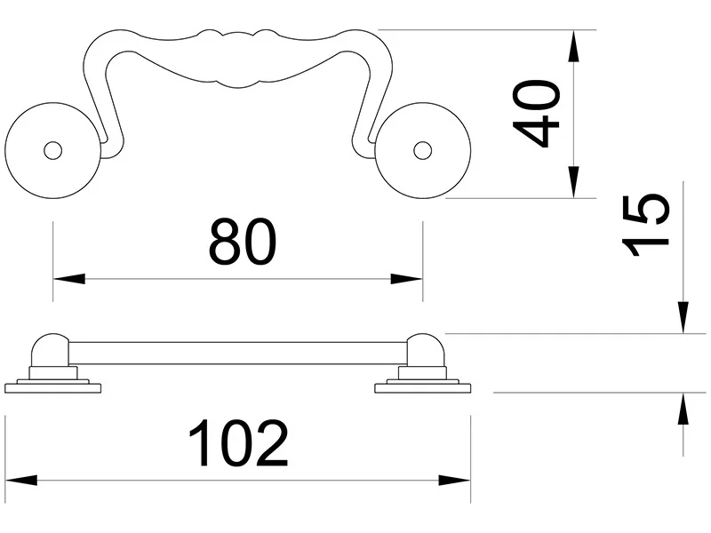 Desen tehnic cu dimensiuni — Mâner 947