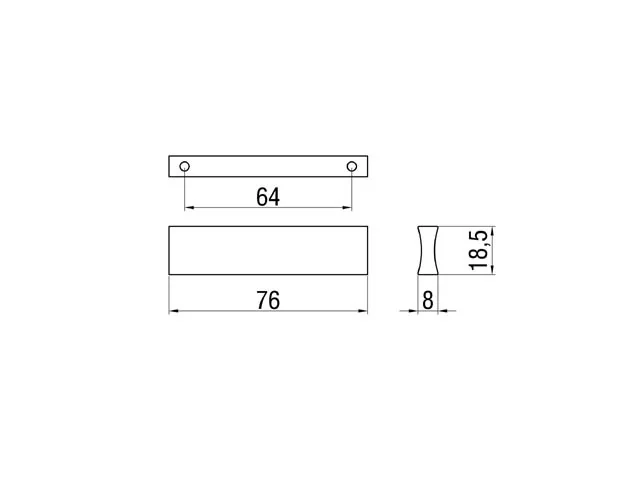 Desen tehnic cu dimensiuni — Mâner A006