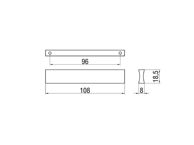 Desen tehnic cu dimensiuni — Mâner A006