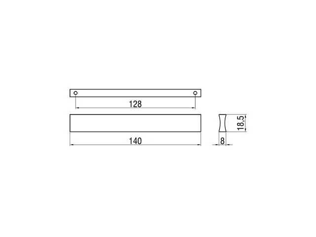 Desen tehnic cu dimensiuni — Mâner A006
