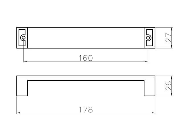 Desen tehnic cu dimensiuni — Mâner BR-170