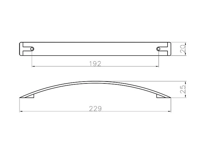 Desen tehnic cu dimensiuni — Mâner BR-189