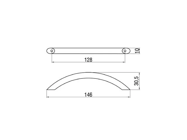 Desen tehnic cu dimensiuni — Mâner E011–128