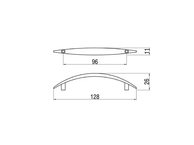 Desen tehnic cu dimensiuni — Mâner E014–096