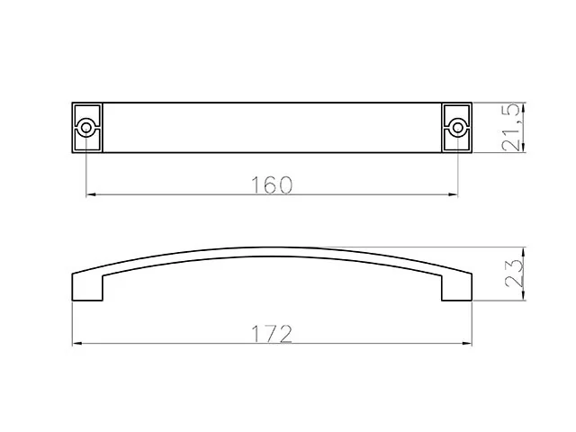 Desen tehnic cu dimensiuni — Mâner E056–160