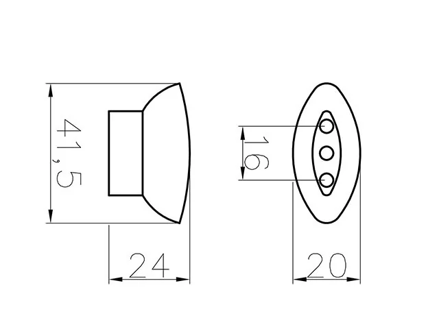 Desen tehnic cu dimensiuni — Mâner E058–042