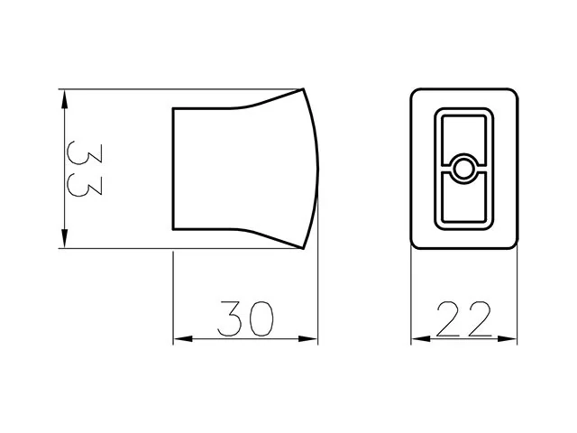 Desen tehnic cu dimensiuni — Mâner E058–042