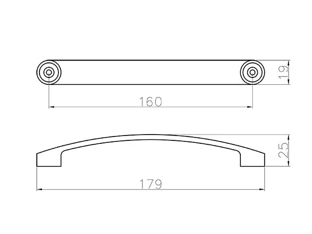 Desen tehnic cu dimensiuni — Mâner E058–042