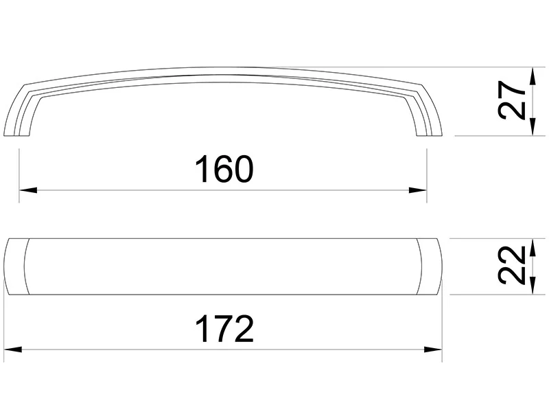 Desen tehnic cu dimensiuni — Mâner E068–160