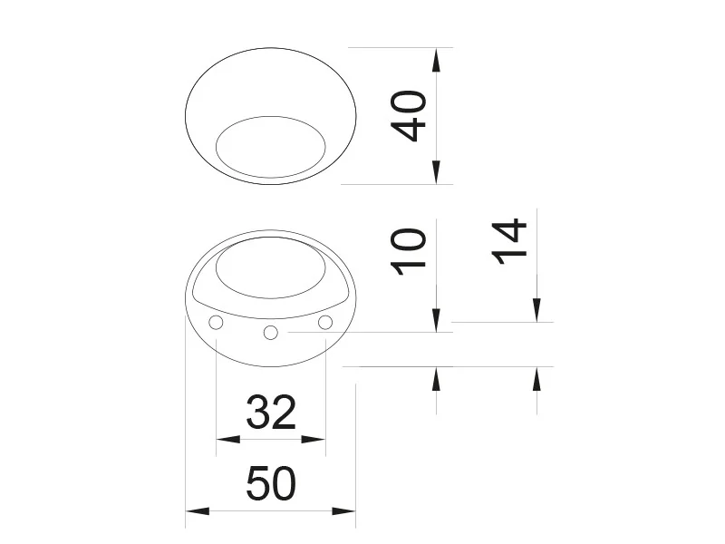 Desen tehnic cu dimensiuni — Mâner E103–32