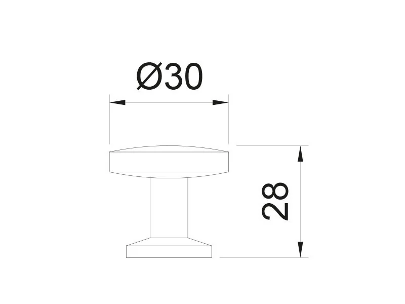 Desen tehnic cu dimensiuni — Mâner E105–30