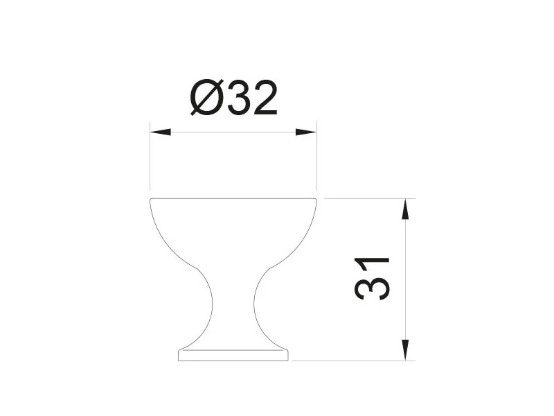 Desen tehnic cu dimensiuni — Mâner E108–32
