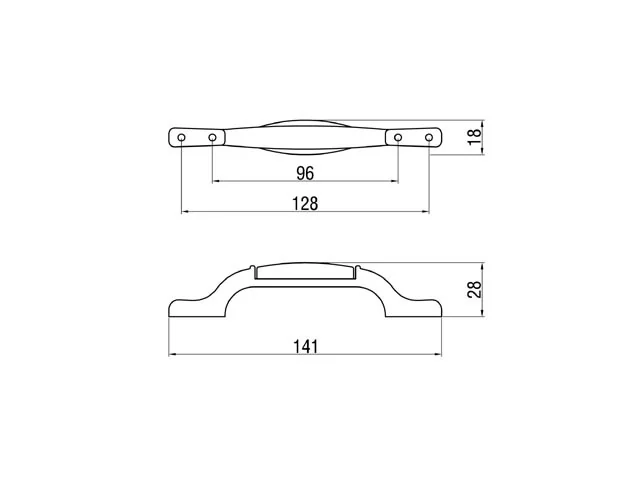 Desen tehnic cu dimensiuni — Mâner M17