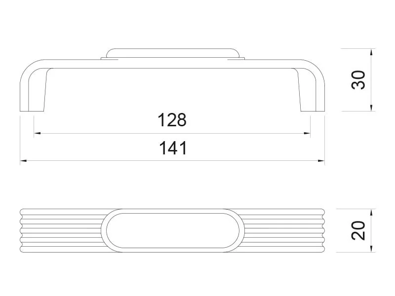 Desen tehnic cu dimensiuni — Mâner M89