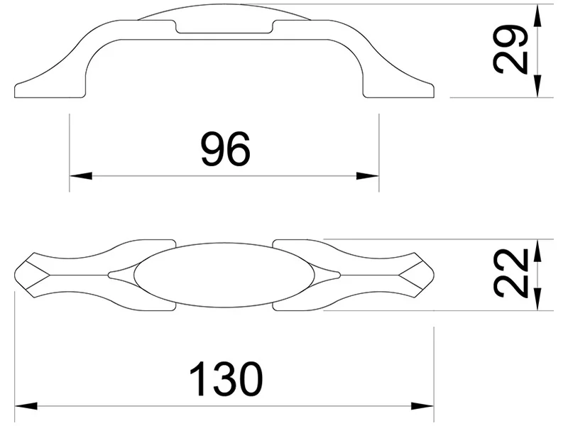 Desen tehnic cu dimensiuni — Mâner M95