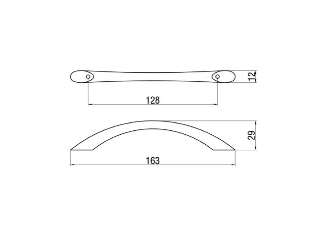 Desen tehnic cu dimensiuni — Mâner P 201/C-128