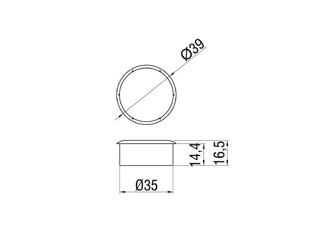 Desen tehnic cu dimensiuni — Mâner P 273–35