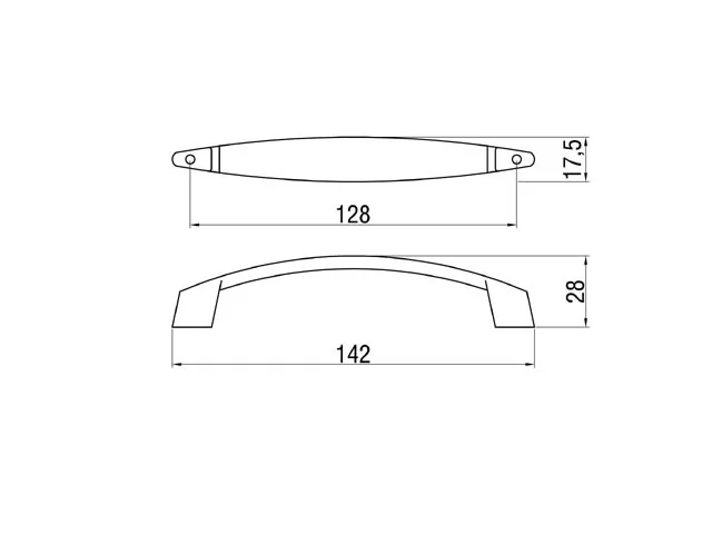 Desen tehnic cu dimensiuni — Mâner T 236–128