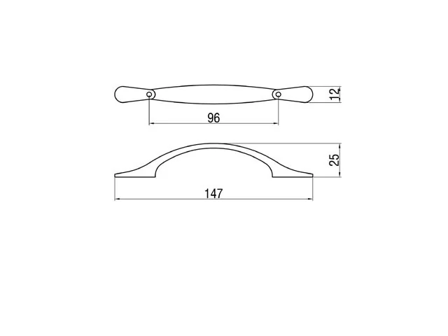 Desen tehnic cu dimensiuni — Mâner T 243–96