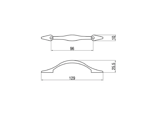 Desen tehnic cu dimensiuni — Mâner T 244–96
