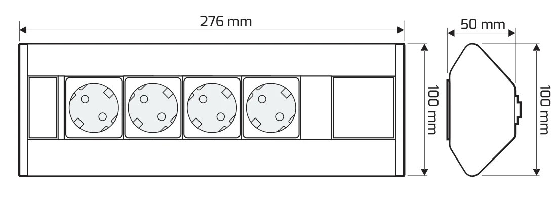 Desen tehnic cu dimensiuni — Corner Box 4