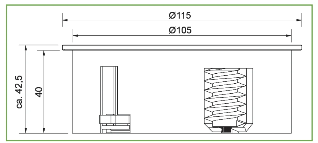 Desen tehnic cu dimensiuni — Twist