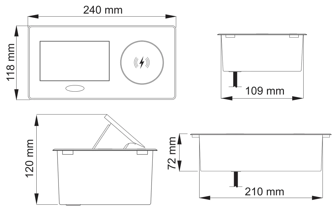 Desen tehnic cu dimensiuni — Zeobox