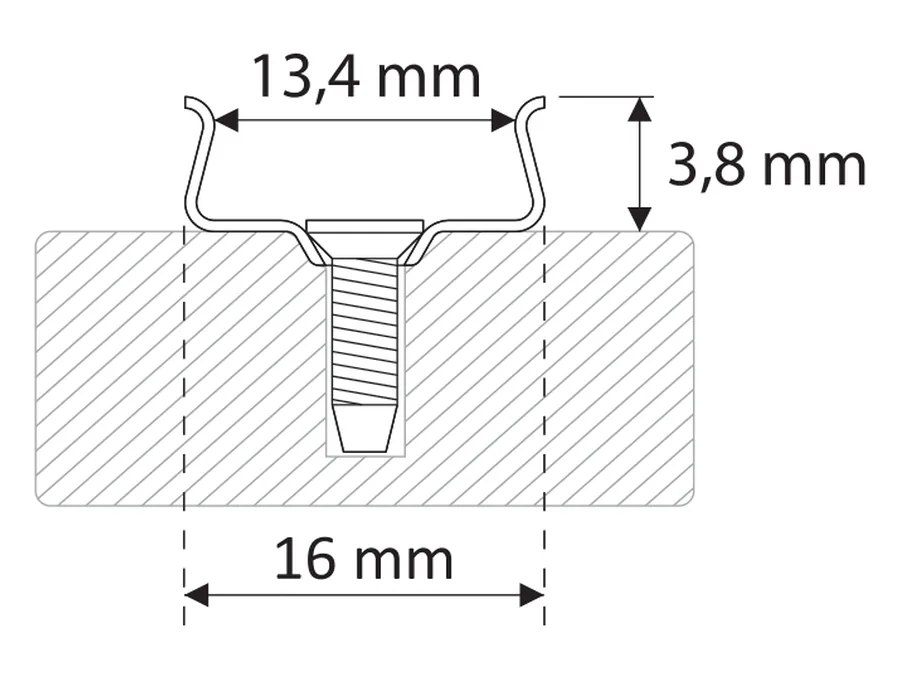 Desen tehnic cu dimensiuni — Cleme de prindere pentru profile