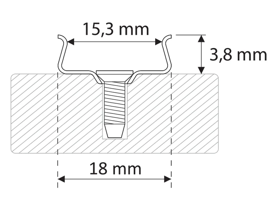 Desen tehnic cu dimensiuni — Cleme de prindere pentru profile