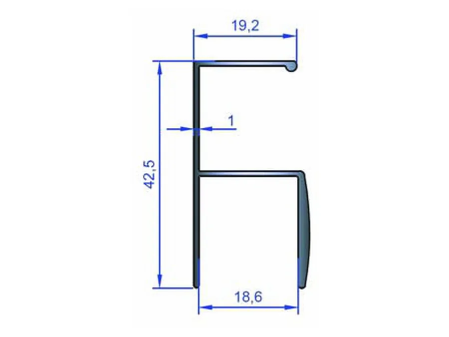 Desen tehnic cu dimensiuni — Profil mâner Y - profi