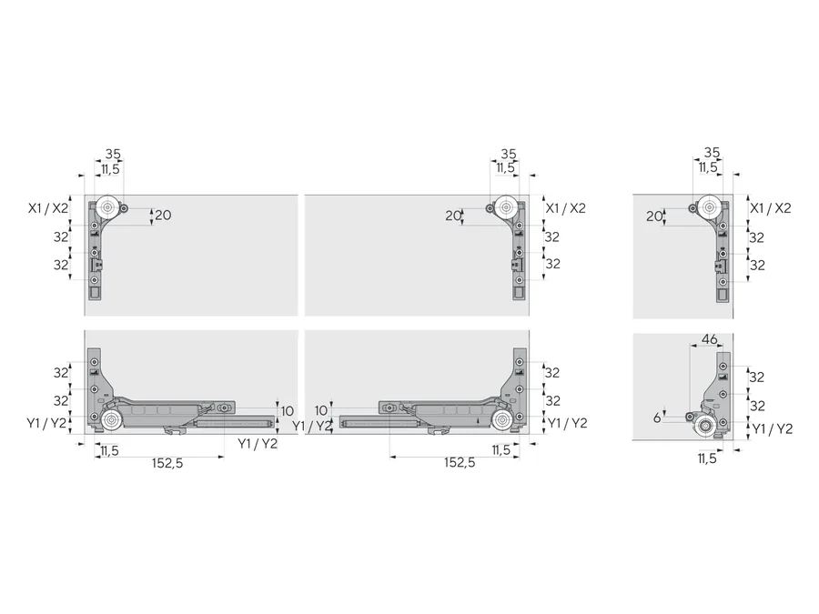 Desen tehnic cu dimensiuni — SlideLine M