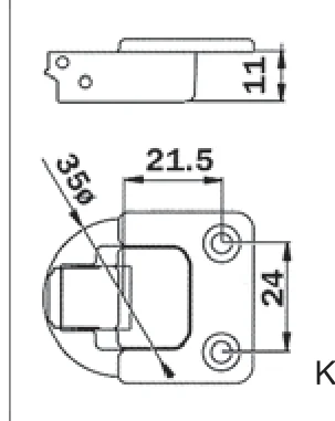 Desen tehnic cu dimensiuni — Balama de ghidaj F1C169
