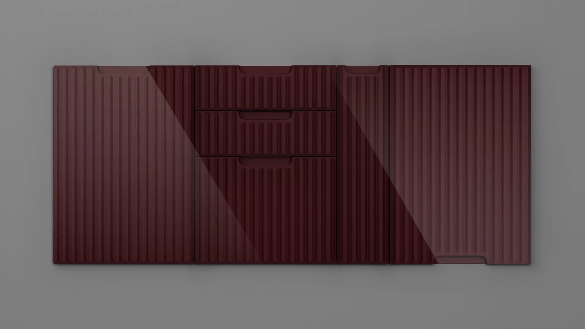 18 mm A341/R2T7 BORDO HG 3D - high gloss 3d - culori uni