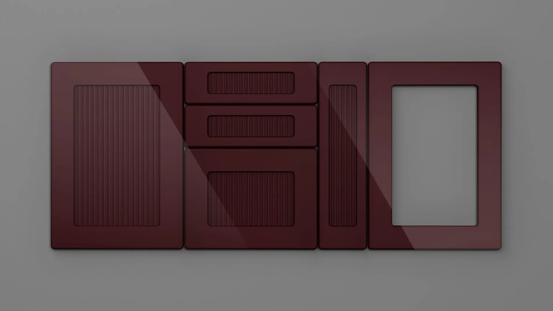 22 mm A257/R6 BORDO HG 3D - high gloss 3d - culori uni