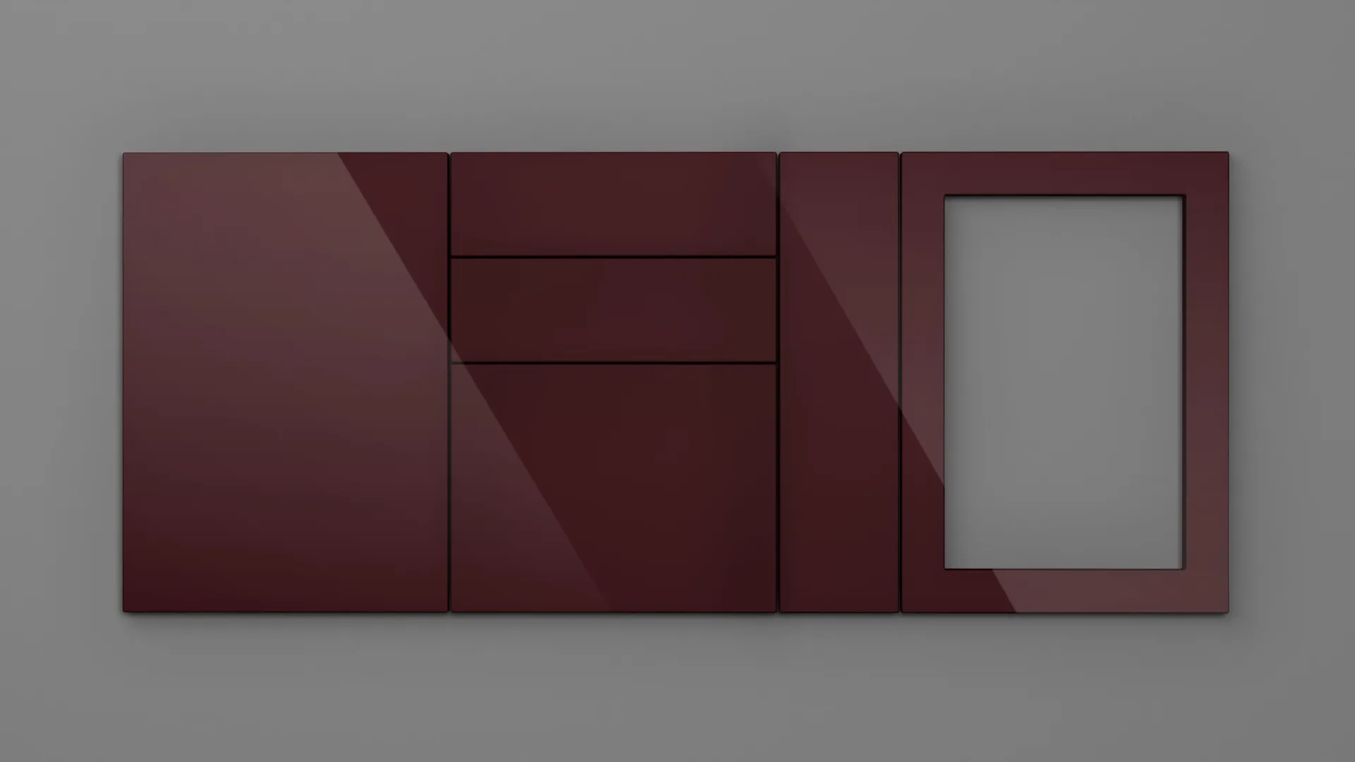 18 mm CANT R2 BORDO HG 3D - high gloss 3d - culori uni