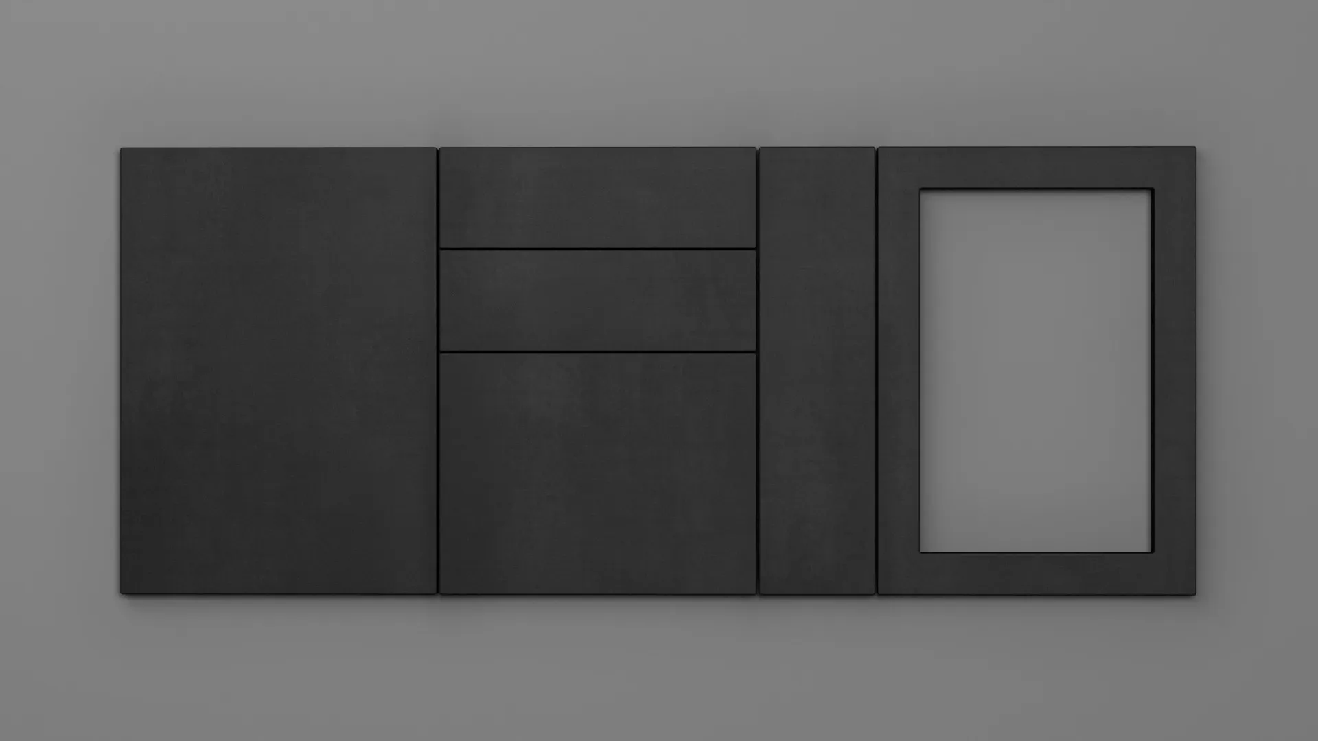 18 mm CANT R2 NEGRU CERAMIC - mat - imitație de textură