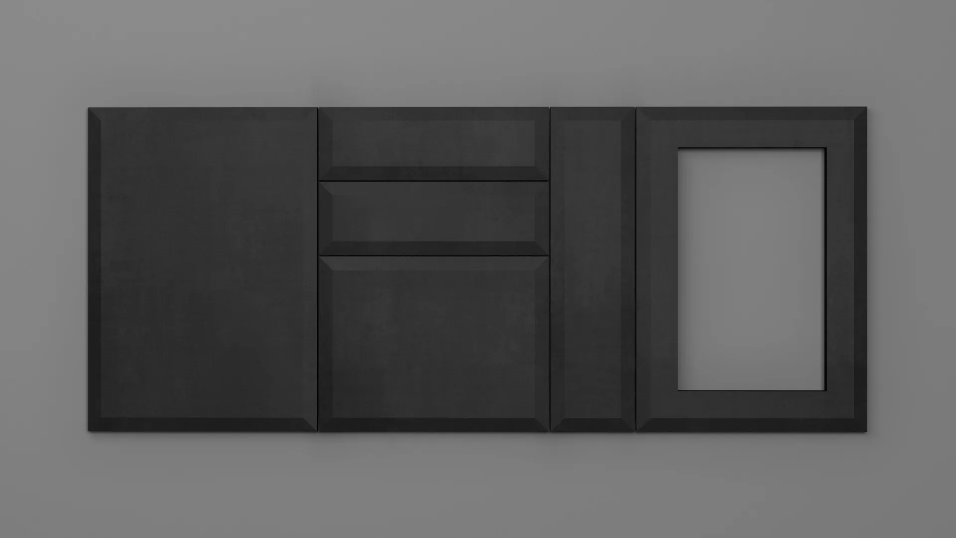 18 mm CANT I NEGRU CERAMIC - mat - imitație de textură