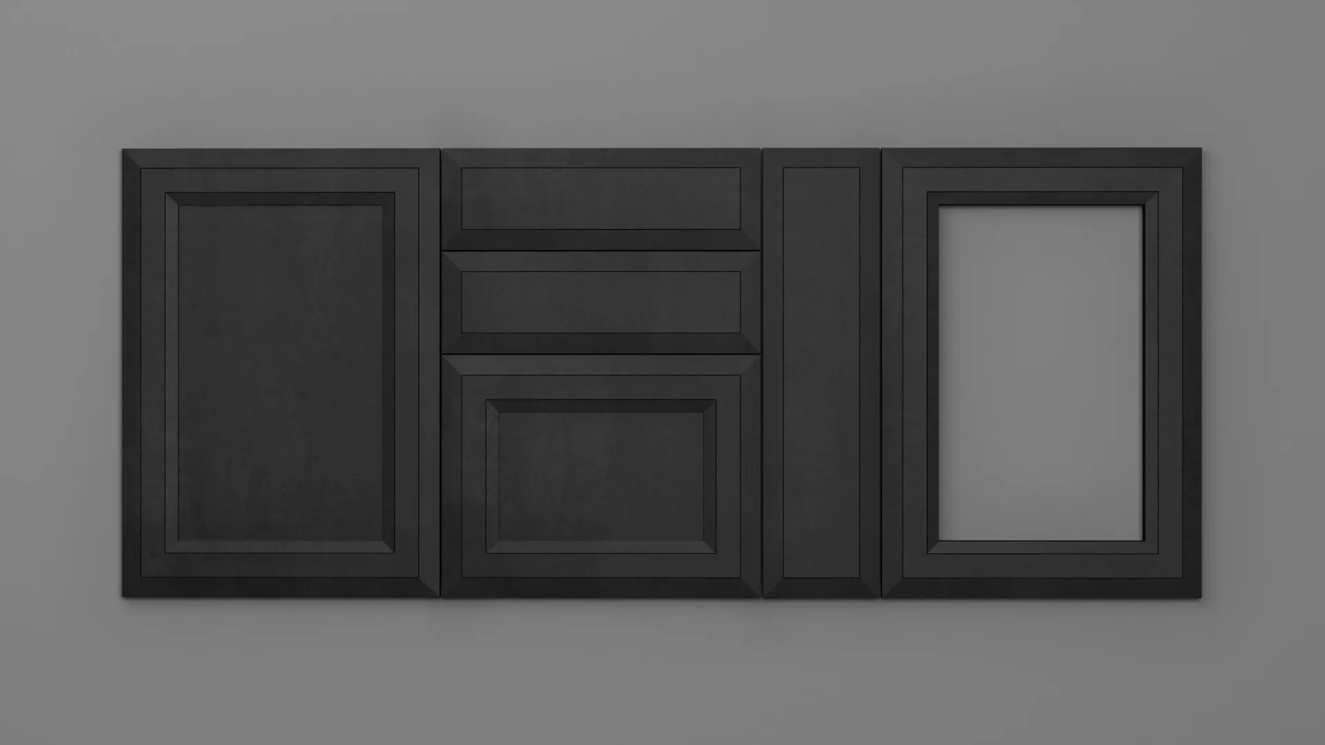 22 mm A440/I NEGRU CERAMIC - mat - imitație de textură