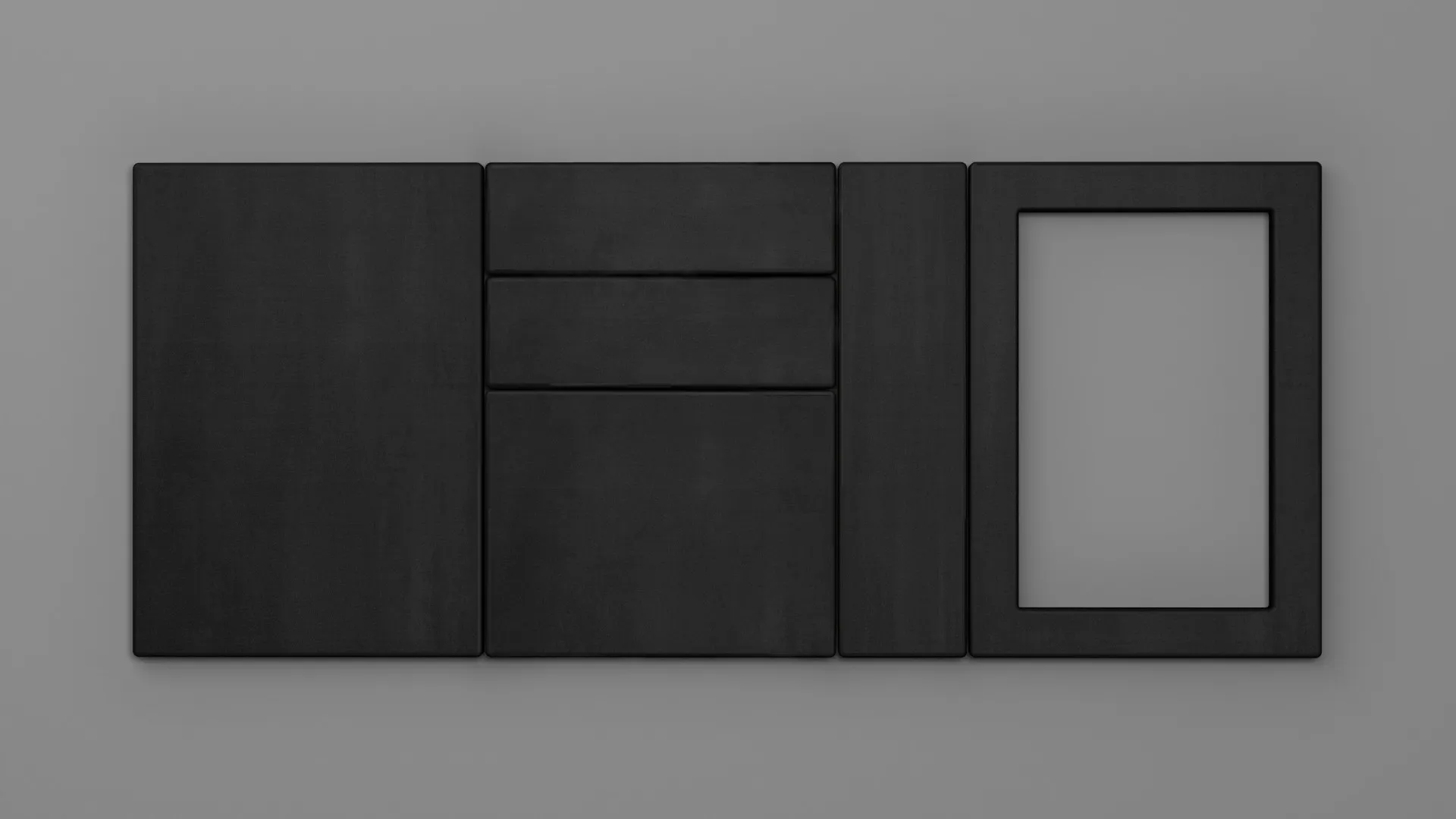 18 mm CANT R6 NEGRU CERAMIC - mat - imitație de textură